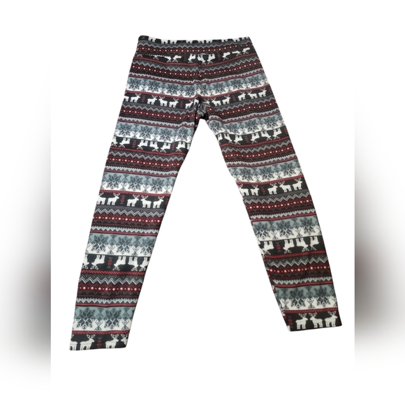 NOBO | No Boundaries Winter Moose Geometric Fleece Pull On Leggings |XL (15-17)u - Picture 2 of 8